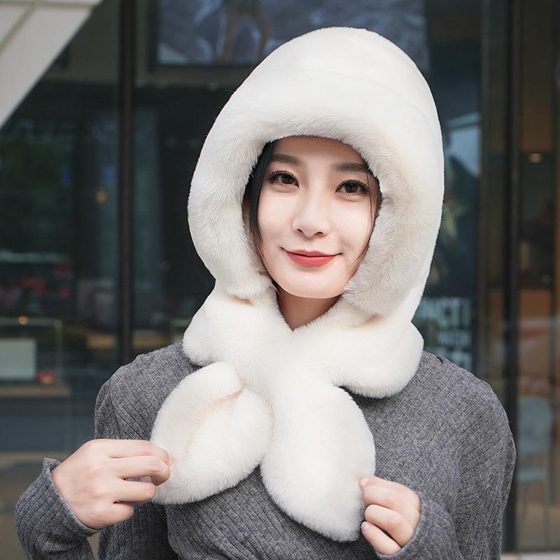 Women's Winter Set: Thick Head Wrap, Ear Protection Cycling Cap, and Plush Neck Warmer Hat