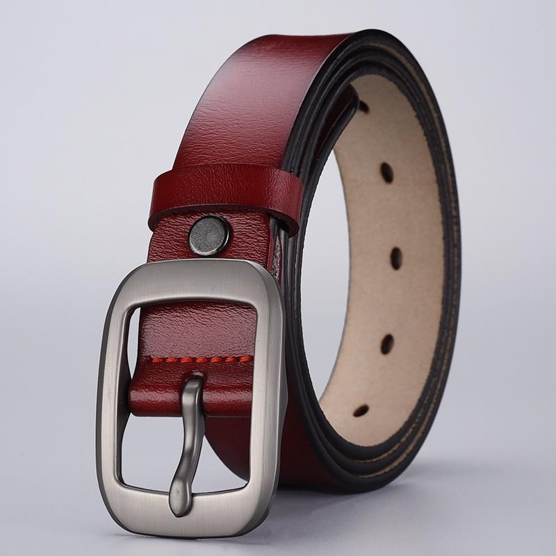 Womens Genuine Leather Belt With Alloy Buckle Casual Slim Waistband Jeans Office Wear