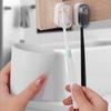 1-5Pcs Toothbrush Holders With Cover Punch-free Wall-mounted Toothbrush Holders Self-adhesive Dust-free Bathroom Storage Racks