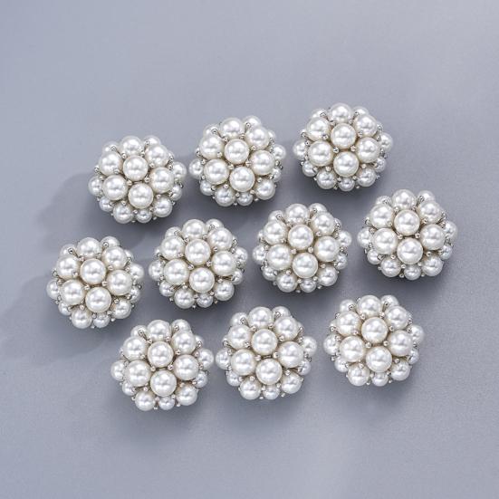 Faux Pearl Button Cover Alloy Elegant Clip-On Button Covers Removable No-Sew Button Covers for Women Shirts Blouses Wedding