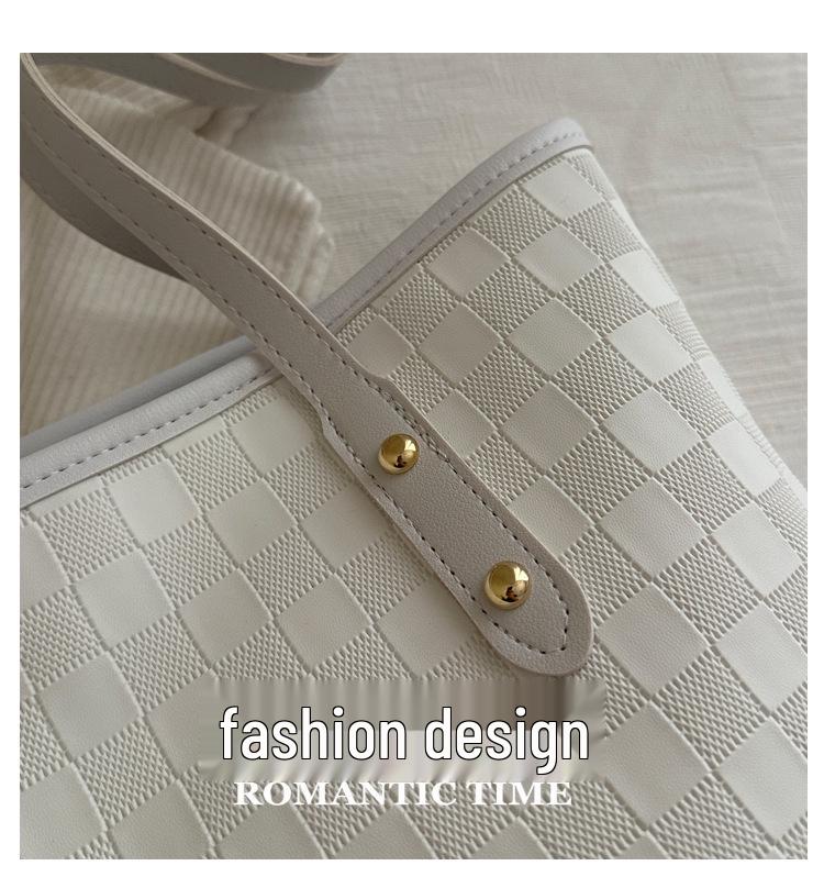 2025 Autumn Trendy Checkered Tote Bag - Large Capacity Shoulder & Handheld Design