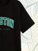 Tricou la modă pentru bărbați, top casual cu litere HOUSTON cu imprimeu de vară, tricou cu mânecă scurtă pentru tineret