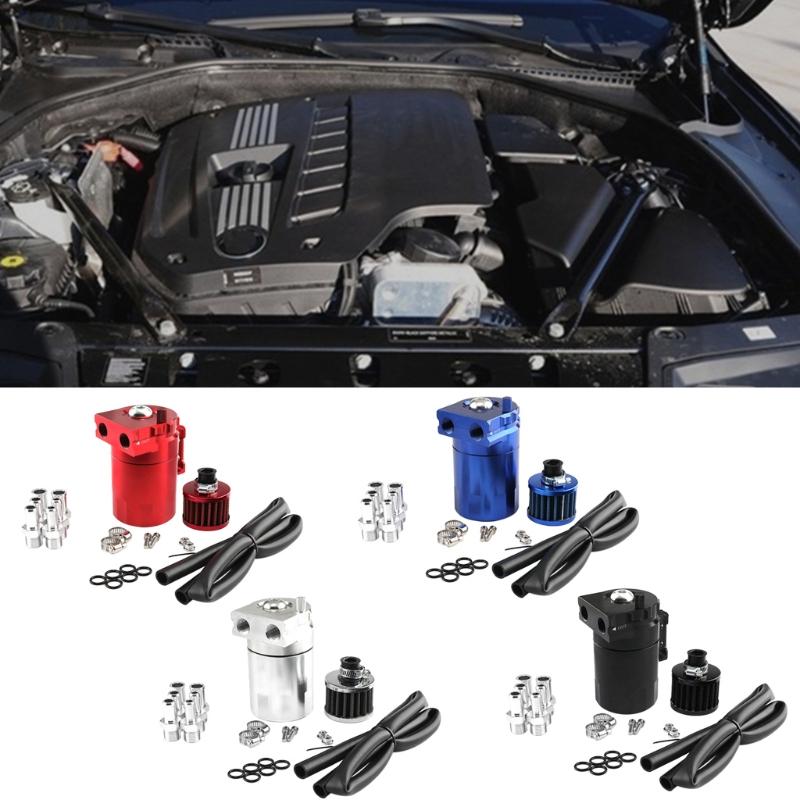 Auto Aluminum Motors Oil Catch Can Reservoir Capture for Tank with Breathing Apparatus Twin Cylinder Engine Universal Fi