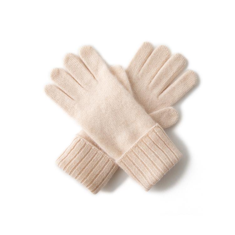 New Autumn and Winter Unisex Solid Color Striped Warm Cycling Windproof Outdoor Knitted Gloves