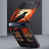 Black Raven Hard PC Phone Case For Samsung Galaxy Z Flip 7 6 5 4 Black Cover For Galaxy Z Flip 3 Foldable Shell Fundas Capas Bag