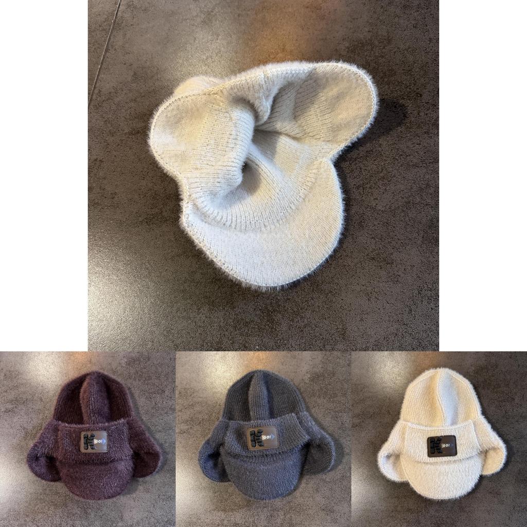 Winter High Crown Knit Cap With Short Brim And Windproof Design For Mens Casual Wear