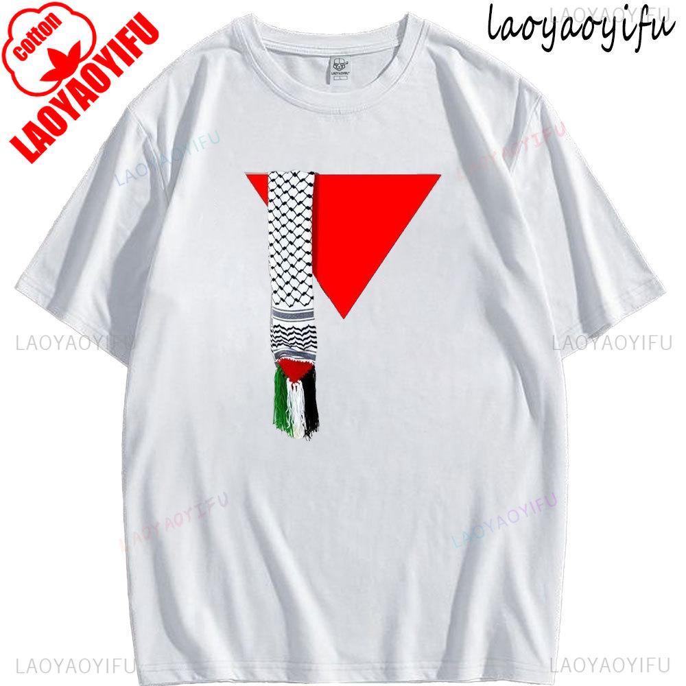 2025 Mode Palästina Flagge Sommer Trend Lässig Uniex Lockere Shirts für Männer O-Ausschnitt Nationales Emblem Gedruckt Sport T-Shirt Tops