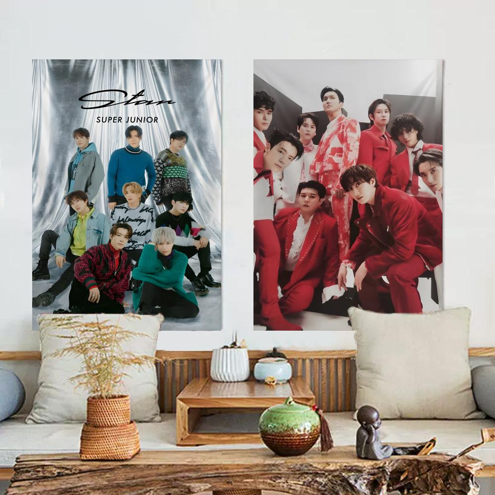 Kpop Band SSuper Junior Tapestry Microfiber Wall Hanging For Bedroom Living Room Decor Outdoor Festival Garden Bar Background