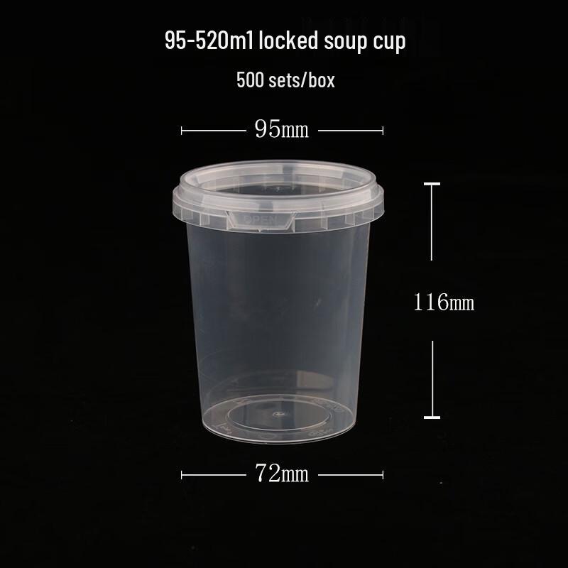 Handon Disposable Round Takeaway Soup Cups with Lids
