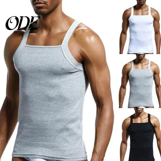 Günlük Erkek Düz Renk Kolsuz Dar Kesim Yelek Nefes Alabilen Fitness Pamuk Atlet
