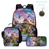 FORTNITE 3Pcs Cartoon School Set, Lightweight Backpack Front Pocket, Lunch & Pencil Case Kids 5-10, Free 3D Printed Keychain