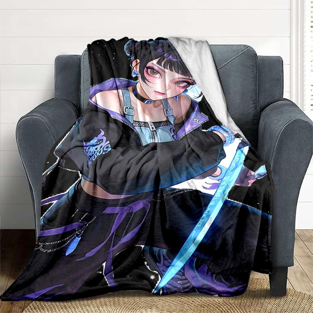 1pc KPop Flannel Throw Blanket HD Printed Lightweight Soft Warm All Season Blanket for Sofa, Bed, Travel, Camping Machine Washable
