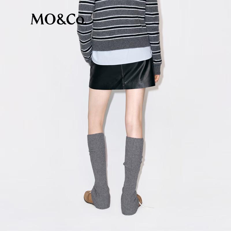MO&Co. Women's British Style H-Line PU Short Skirt