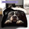 Black Pitbull Pattern Bedding Home Decoration Birthday Gift (1 * Duvet Cover + 2 * Pillowcase, Without Core)