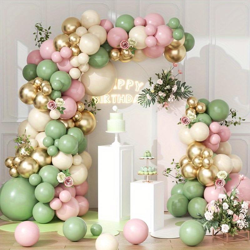 138 Pcs Sage Green Pink Balloon Flower Arrangement Arch Set In Bohemian Style Birthday Party Baby Shower Decorations Wedding