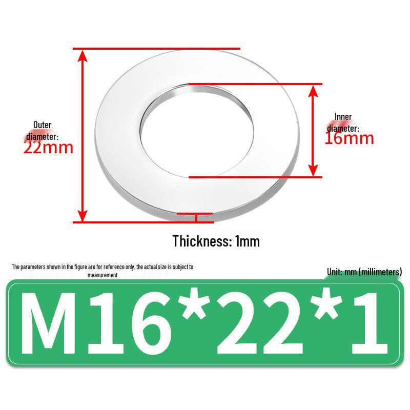 Jin Juntai Thick & Thin Stainless Steel Flat Washer, Round M10-M36