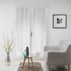Pair of Straight Rod-pocket Sheer Curtains 2 X 70 X 200 Cm – Woven Linen Effect – Milza White