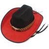 Retro Contrasting Western Style Cowboy Hat, High-end Suede Cow Head Decorative Wide-brimmed Sun Hat, British Style Jazz Hat