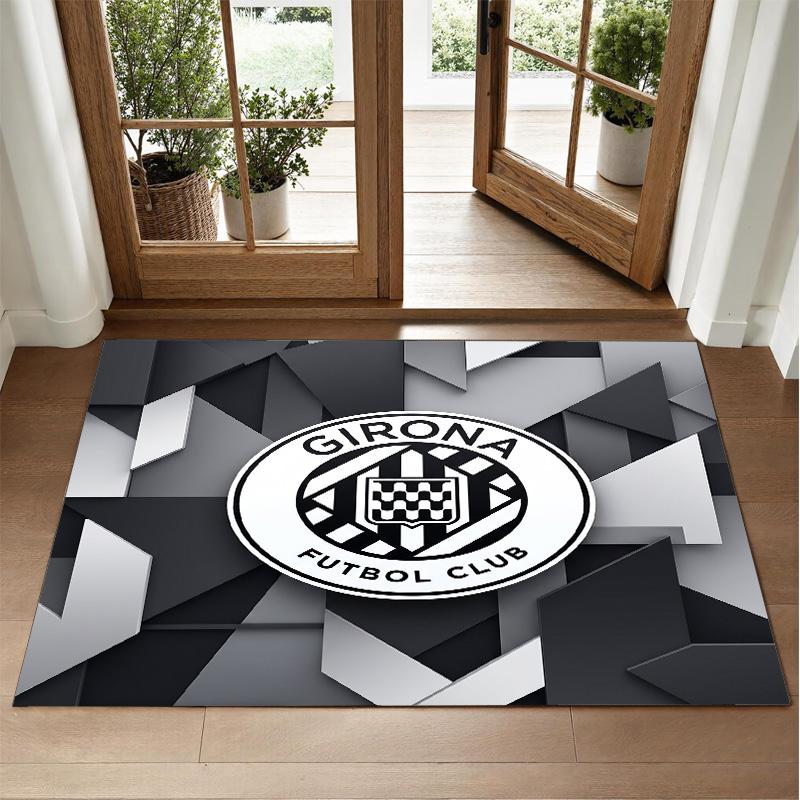 Girona FC Design Crystal Velvet Rug Soft Decorative Mat for Bedroom Entrance