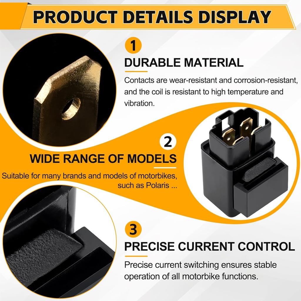 Starter Solenoid Relay Assy for Polaris Predator 50 90 Suzuki QuadSport LT 80 Z50 Yamaha Warrior 350 Big Bear 400 Grizzly 660 600 Moto 4 Raptor