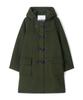 Montgomery Womens Classic Herringbone Duffle Coat With Horn - Green