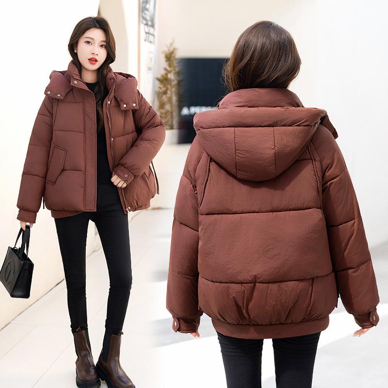 Down and Padded Jacket Women's Winter 2025 New Women's Fashion Slimming Hooded Cropped Jacket