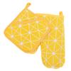 Oven Mitt Pot Holder Set Anti Scald Heat Proof Thickened Cotton Oven Mitten with Hot Pad for Kitchen Baking