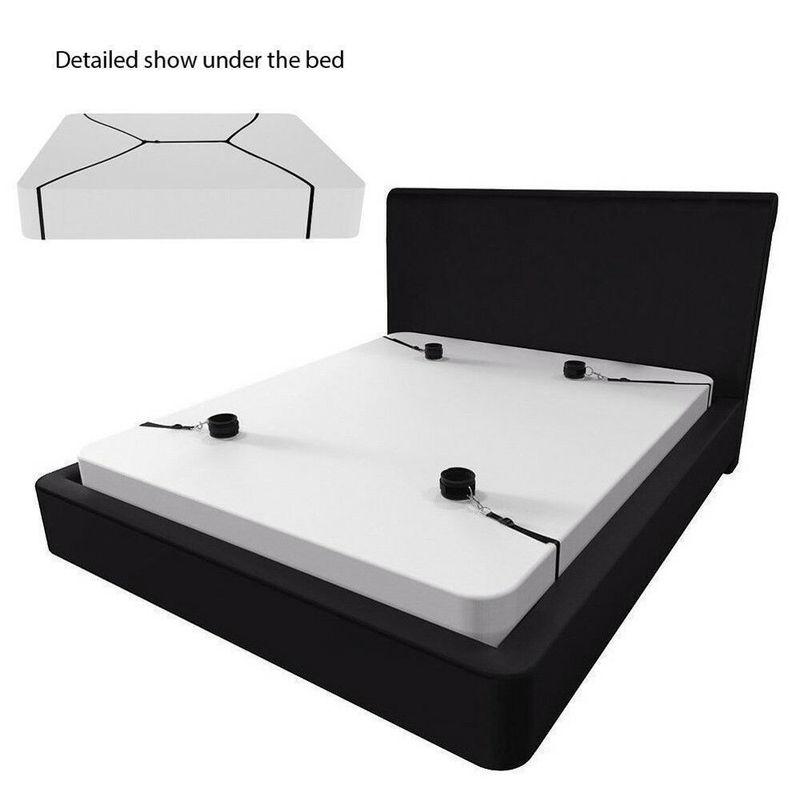 BDSM Bettgurt Bondage Alternative Bindung auf dem Bett mit Plüschbindung Sexspielzeug, Flirthandschellen Fußschellen, SM Self Bondage