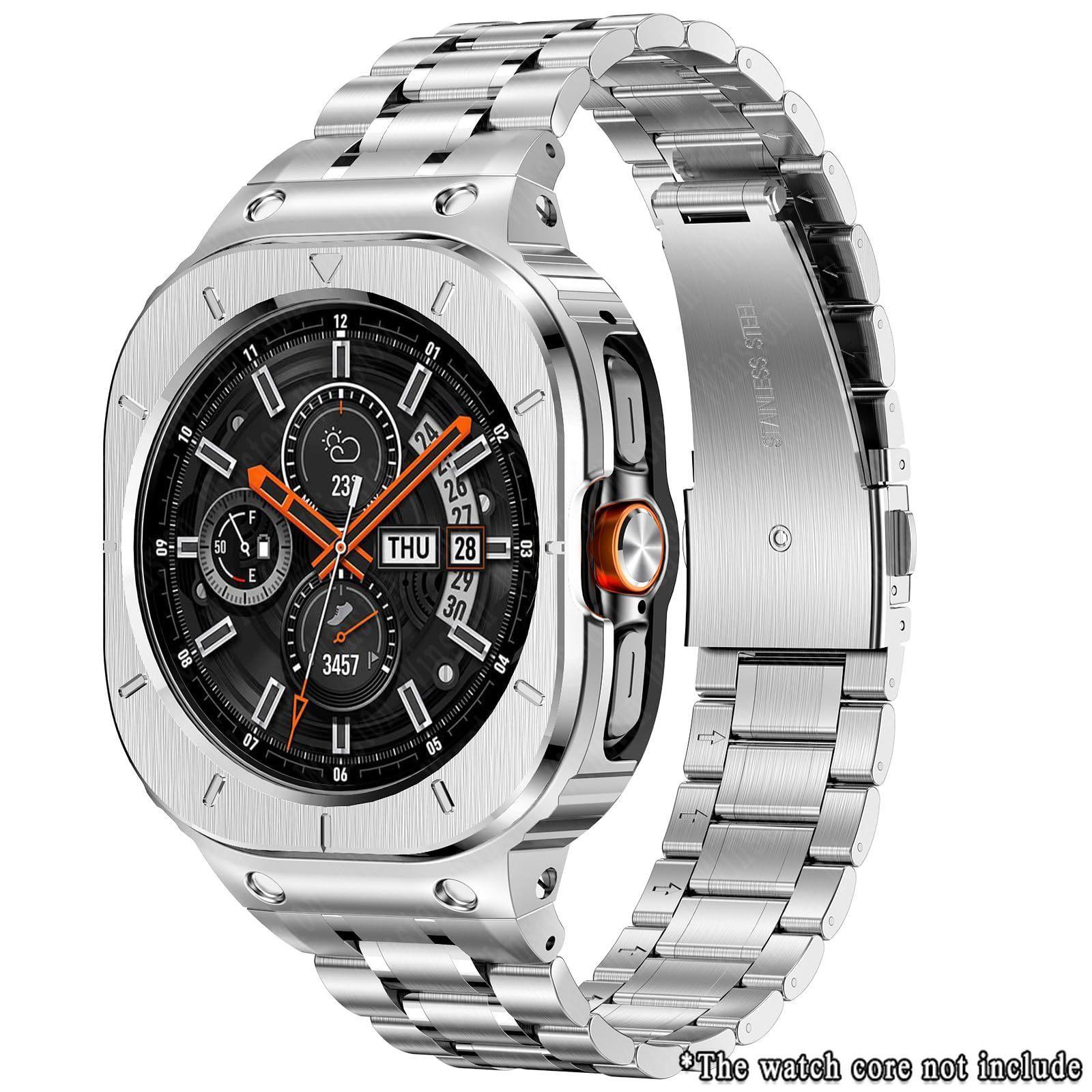 

Stainless Steel Modification Kit for Samsung Galaxy Watch Ultra (2025, 47 mm), Drop-Resistant Metal Case Strap Compatible with G Galaxy Ultra 47mm срібний