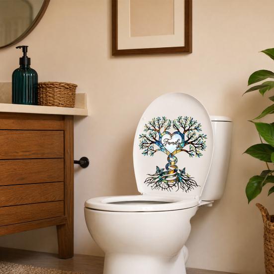 Tree of Life Toilet Cover Sticker Waterproof Toilet Lid Tank