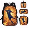 1/2/3/4/5PC Soccer Star Pattern Backpack Set – Large-Capacity Casual Backpack with Matching Clutch & Tote Bag, Perfect for Daily