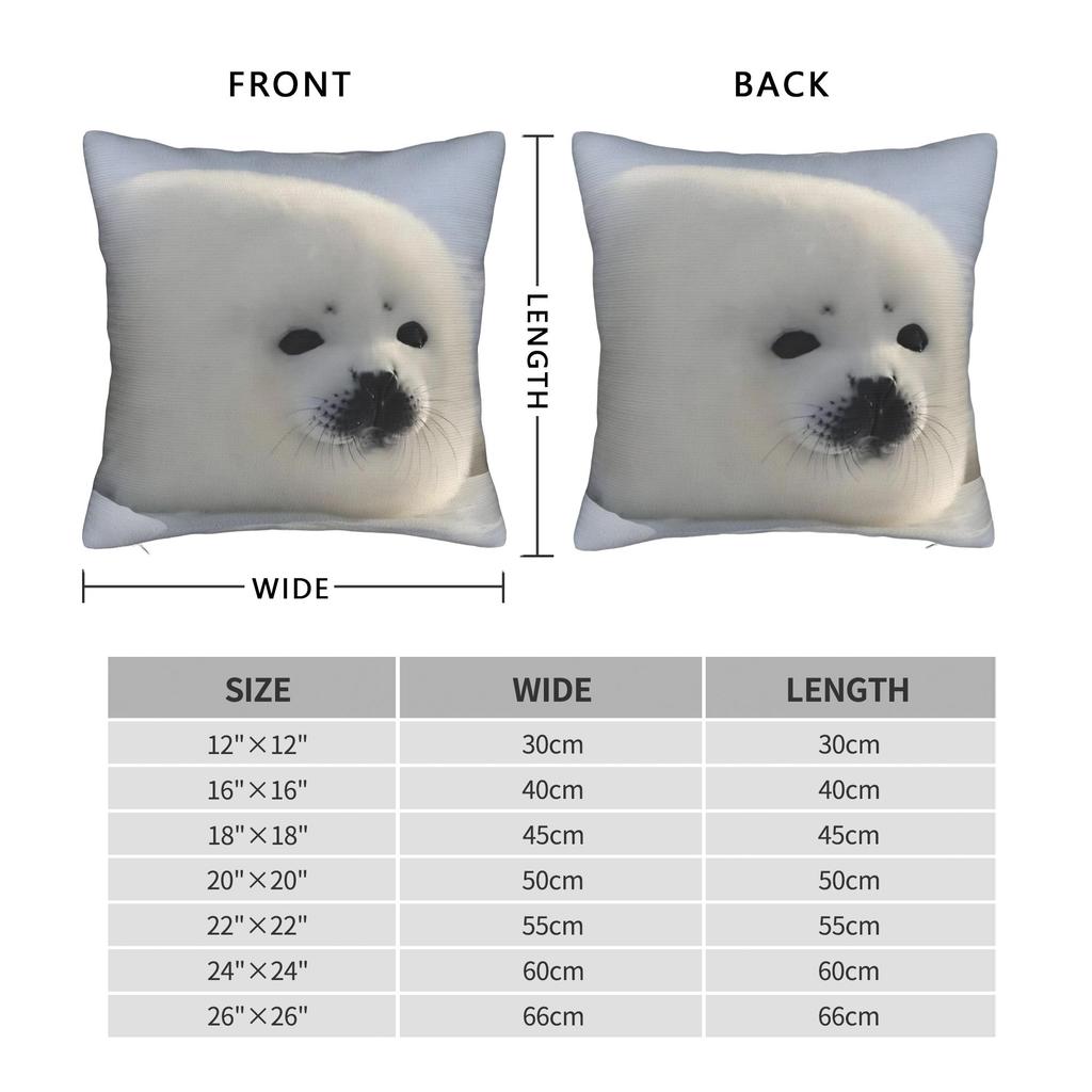 Seal Sea Cute White Pillowcase Polyester Cushion Cover Decoration Pillow Case Cover Home Zippered 40X40cm