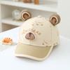 Cartoon Embroidered Bear Children's Baseball Cap With Soft Brim For Outdoor Travel And Sun Protection. Cute And Versatile