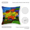 Cute Retro Illustration Cushion Cover Pattern Printed Pillowcase For Living Room Sofa Cushion Cover & Bedroom Decor