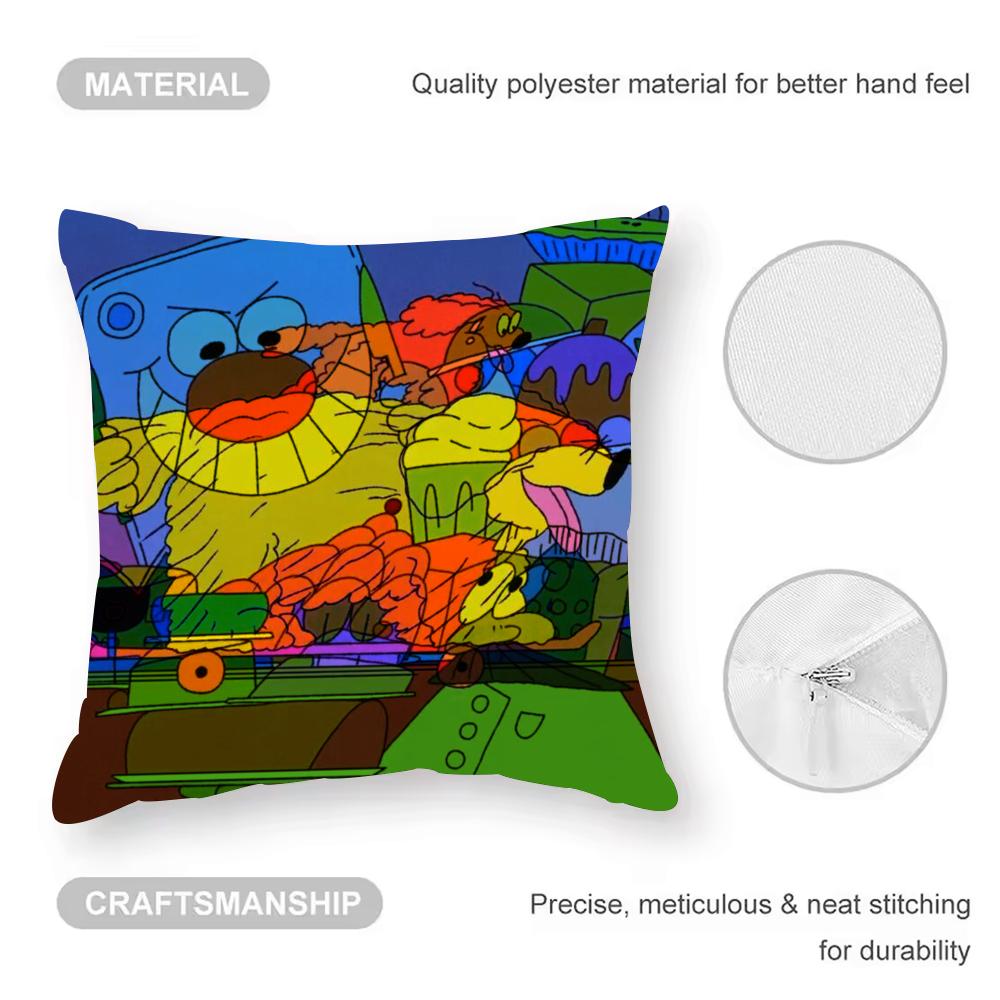 Cute Retro Illustration Cushion Cover Pattern Printed Pillowcase For Living Room Sofa Cushion Cover & Bedroom Decor