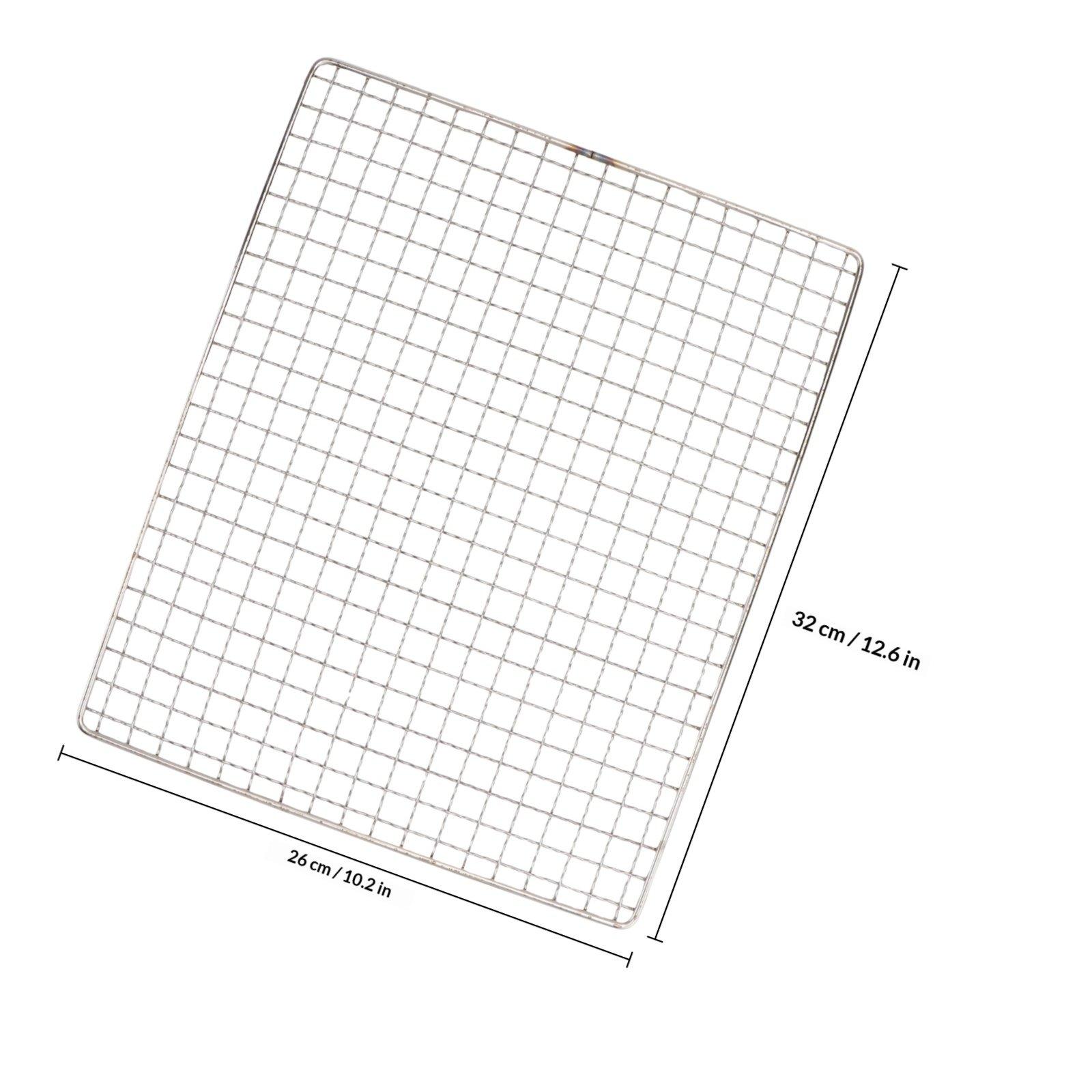 

Stainless Steel Bbq Grill Basket 26x32cm Heavy Duty Wire Mesh Rack Even Cooking No Food Fall Through Outdoor Roasting