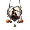 Halloween Party Supplies Acrylic Love Heart Wreath Ornament, Cartoon Owl Ghost Witch Ornaments Skeleton Hanging Decor, Festive Decoration Pendant with
