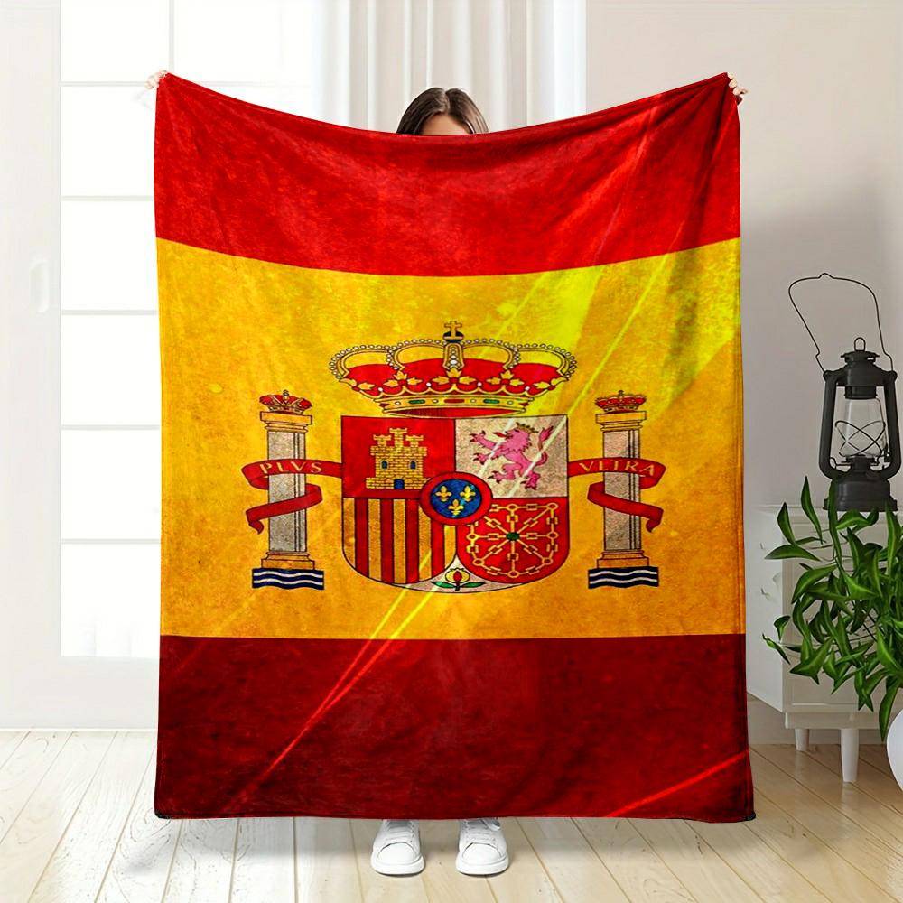 Spanish Flag Designed Flannel blanket for bedroom, living room, sofa, and nap