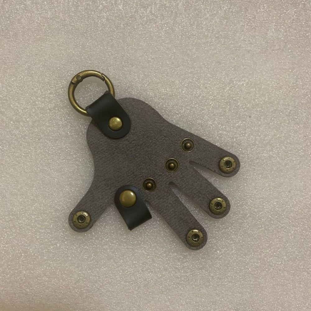 Cowhide Hand Shape Pendant Buckle Hand Keychain Holder Fashion Leather Keychain  Bag/key Decor