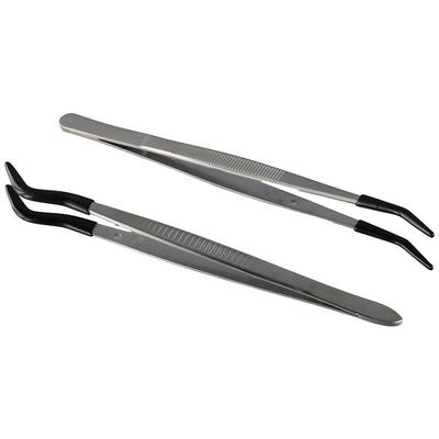 Pour outils de bricolage pinces courbées en caoutchouc 6,2 pouces Pointe courbée souple Pinces en acier inoxydable pinces de bricolage pour bijoux