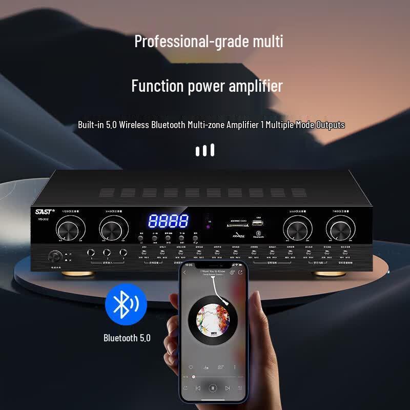 SAST SH-413 Bluetooth Amplifier Sound System with Wall Speakers & Microphones (CN version)