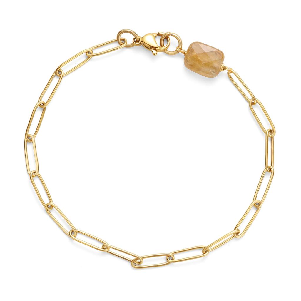 Koai Citrin 18 Karat Gold Geburtsstein Armband für Damen Armband, Vergoldet,