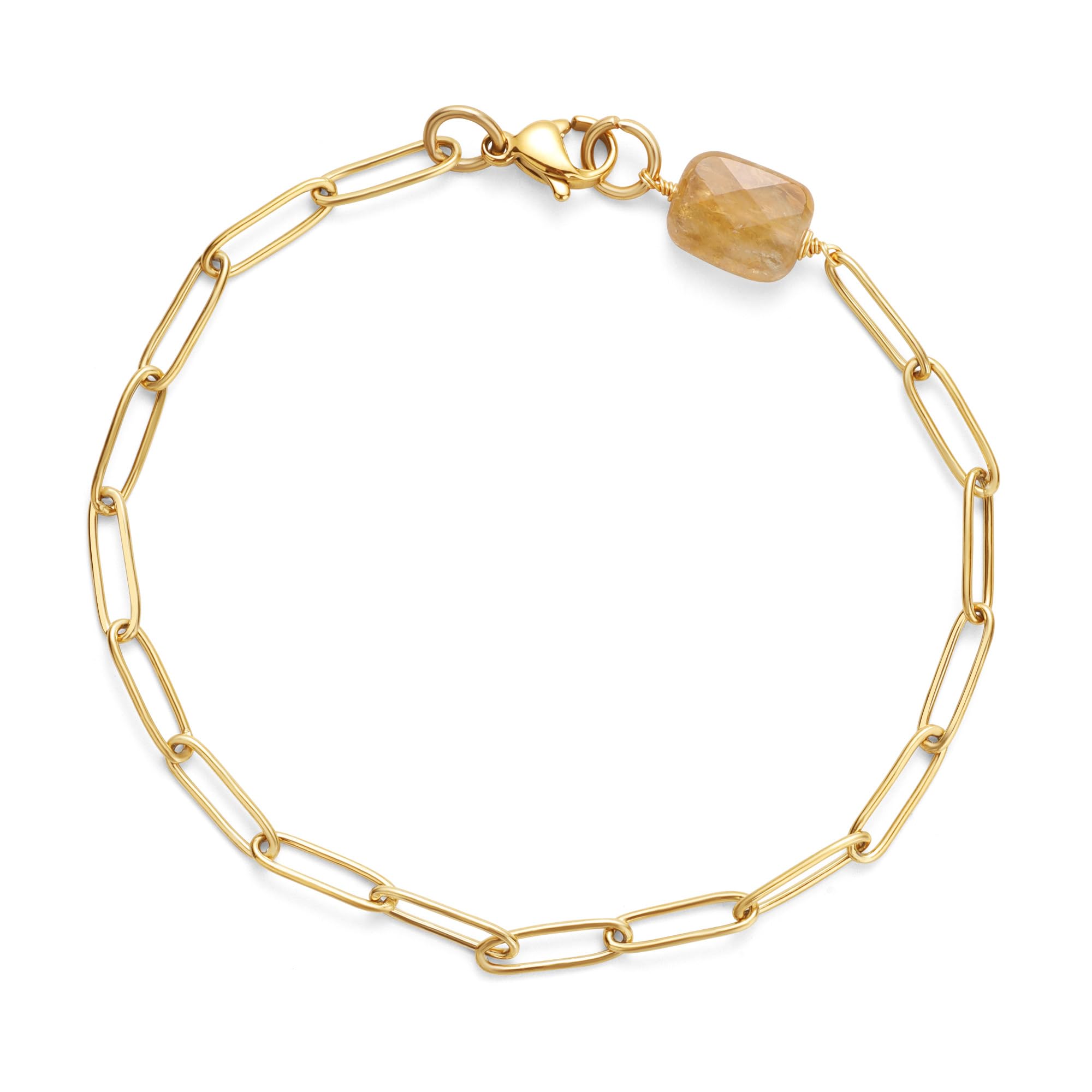 

Citrine 18K Gold Birthstone [Koai] Bracelet, Plated, Bracelet, Women s золотий