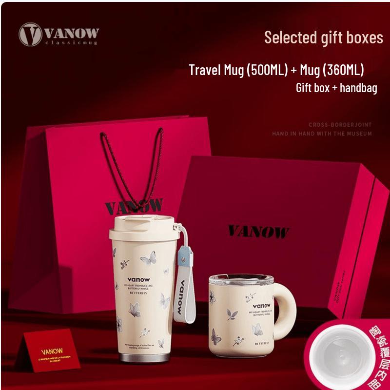 Vanow 2026 Ceramic Lined Stainless Steel Insulated Mug