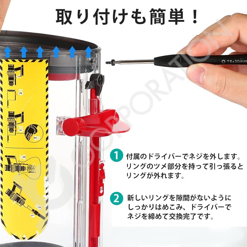 Iieco Replacement Dust Cup Ring for Dyson Vacuum Cleaners SV18 and Includes Clear Bin Lid and Sealing Compatible with Dust Bin Top and Dust Model