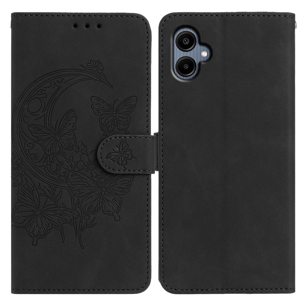 For Samsung Galaxy A06 4G Case Butterfly Flower Imprinted PU Leather Wallet Stand Phone Cover
