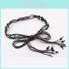 Bohemian Style Cotton Waist Belt With Turquoise Resin Beads For Summer Festival Outfits
