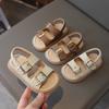 Retro Girl Sandals Summer New Kids Beach Shoes Soft Soled Boys' Shoes Fashion Anti Slip Baby Sandals Simple Child Flat Sandals