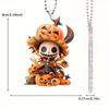 New Halloween Pendant Pumpkin Man 3D Pattern Flat Pendant Acrylic Keychain Bag Pendant Gift