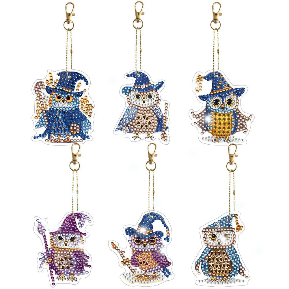 8/5Pcs Diamond Painting Keychain Diamond Mosaic Kit DIY Diamond Art Keychains Rhinestone Pendant Gem Keychains Lady Bag Pendant